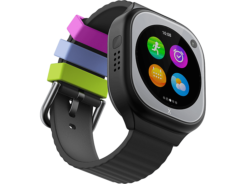 XPLORA X6Pro mit eSIM Kinder Smartwatch Silikon, 60.36-112.96 mm, Schwarz