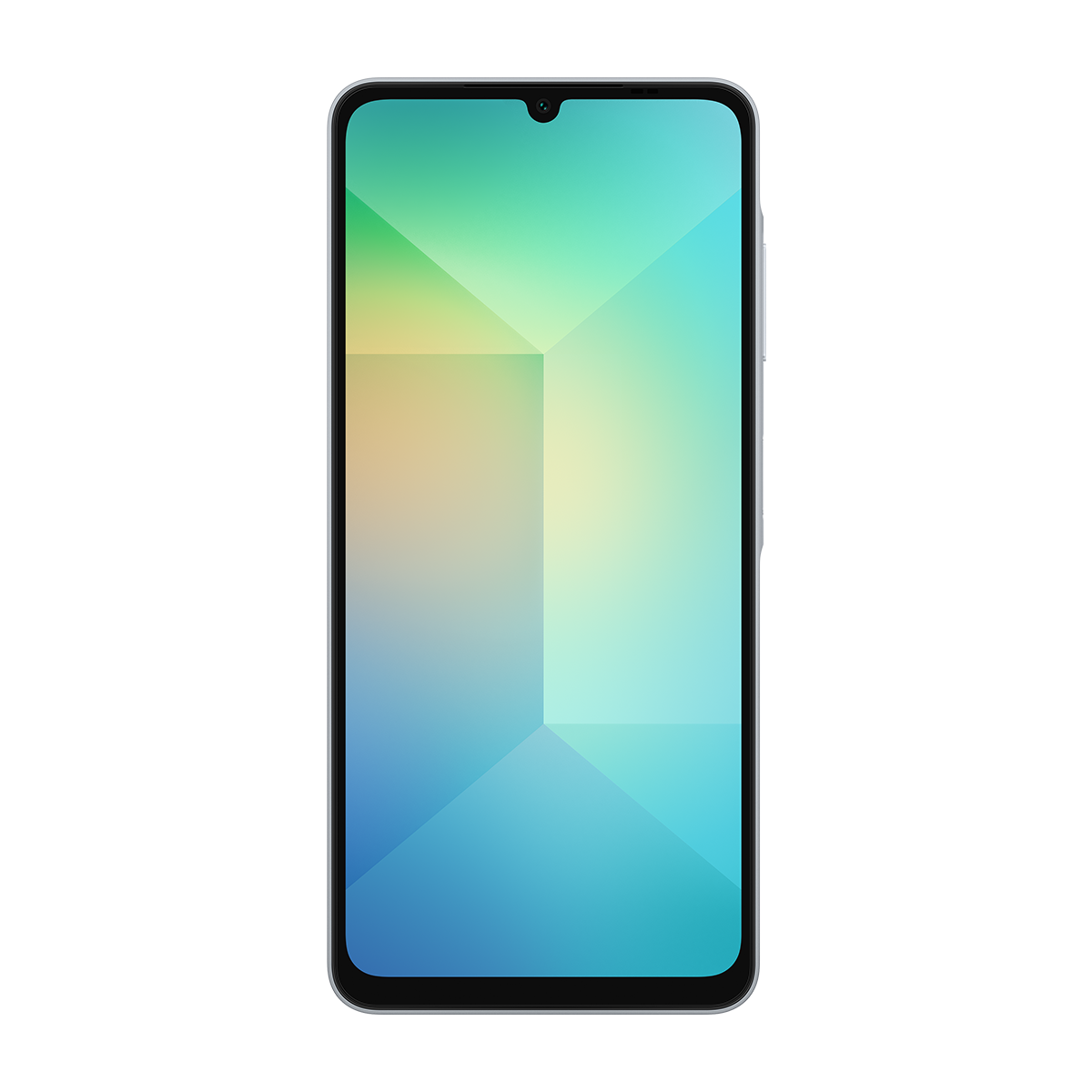 Siyah arka plan üzerinde renk geçişli ekrana sahip telefon.