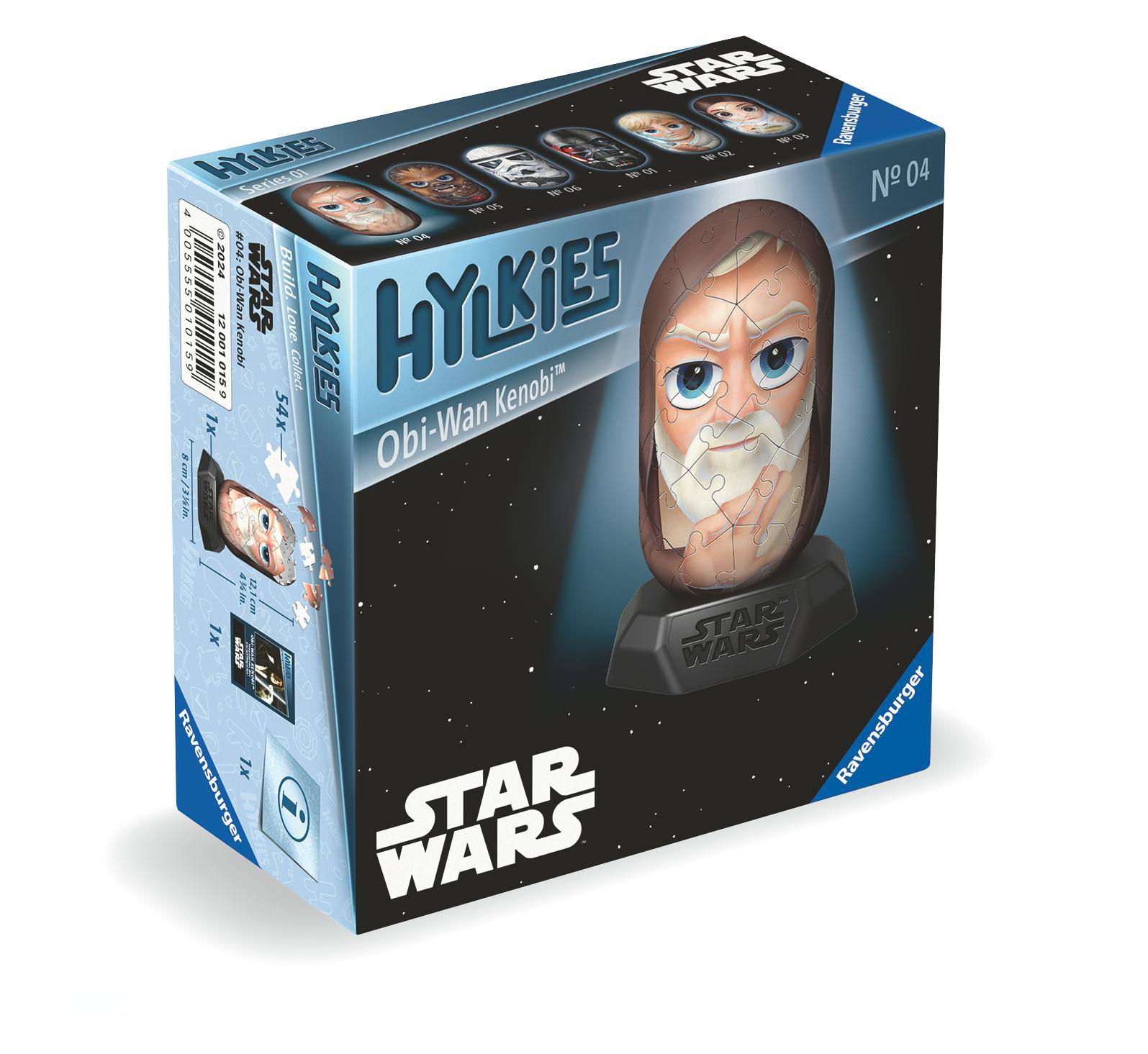 Schachtel eines Star Wars-Puzzles mit Obi-Wan Kenobi. Die Schachtel hat das Star Wars-Logo.