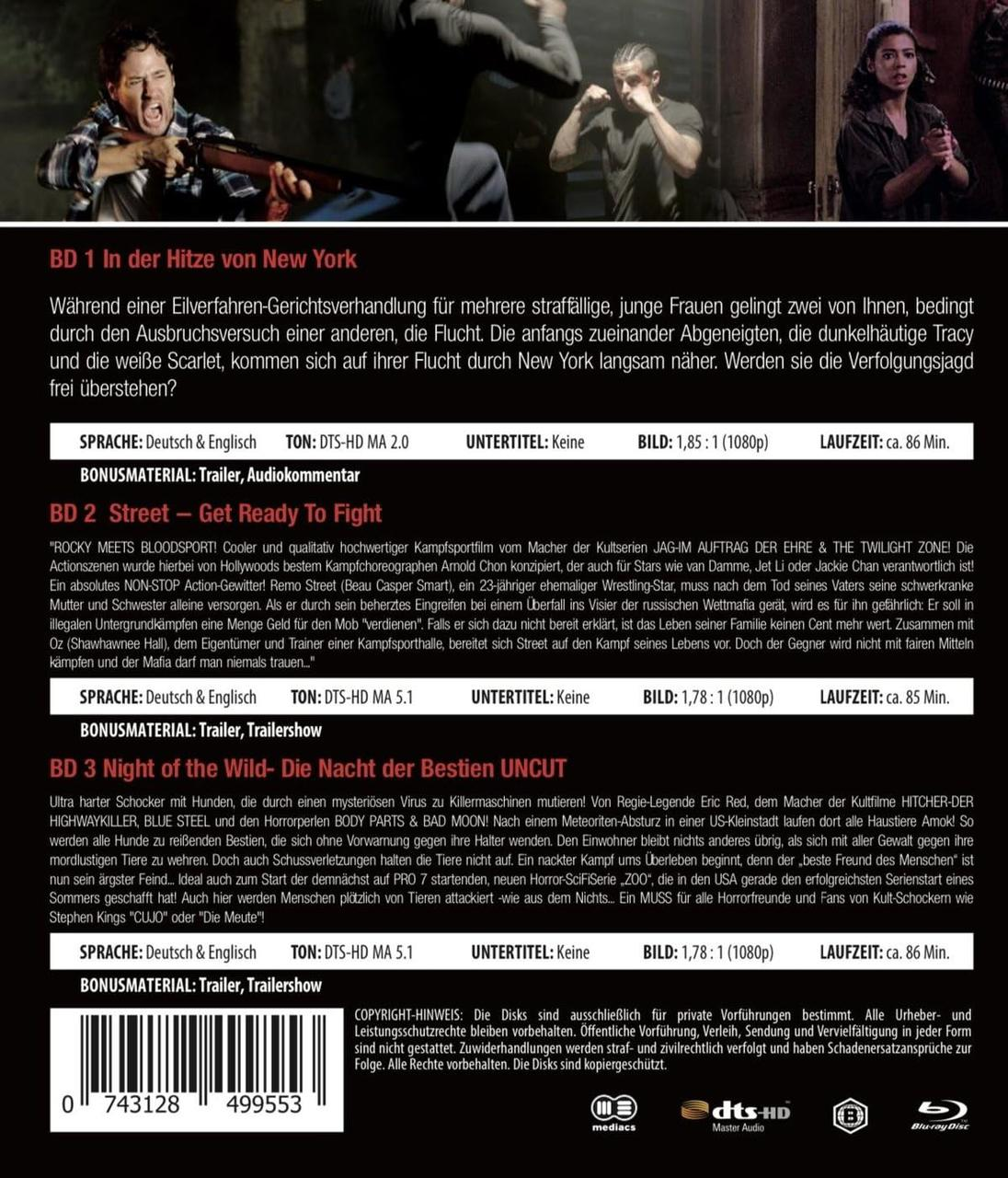 Filmposter mit Text auf Deutsch, mit Bildern von Menschen.