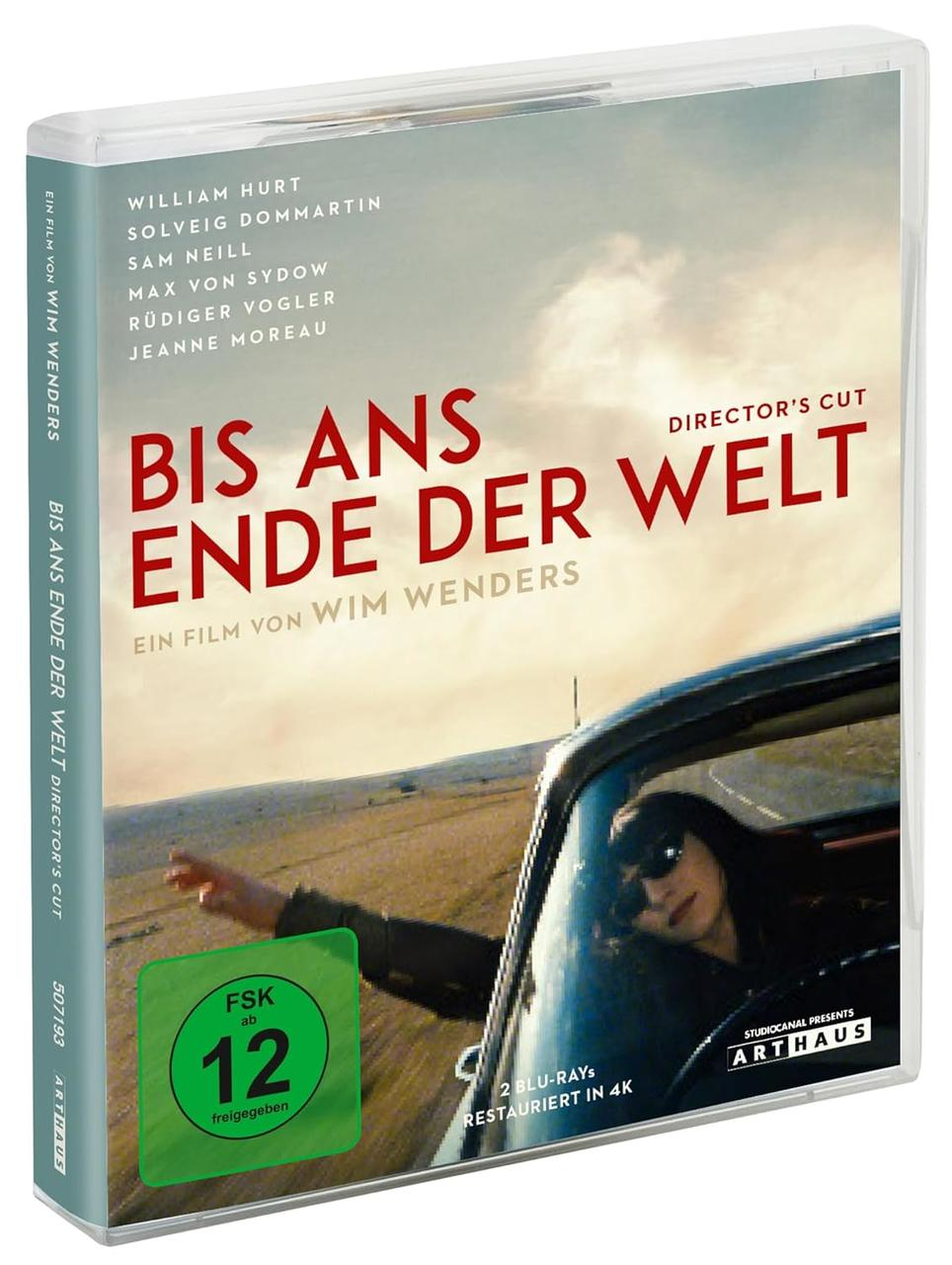 Ein Blu-ray-Cover mit dem Titel „Bis ans Ende der Welt“. Der Hintergrund ist bewölkt.