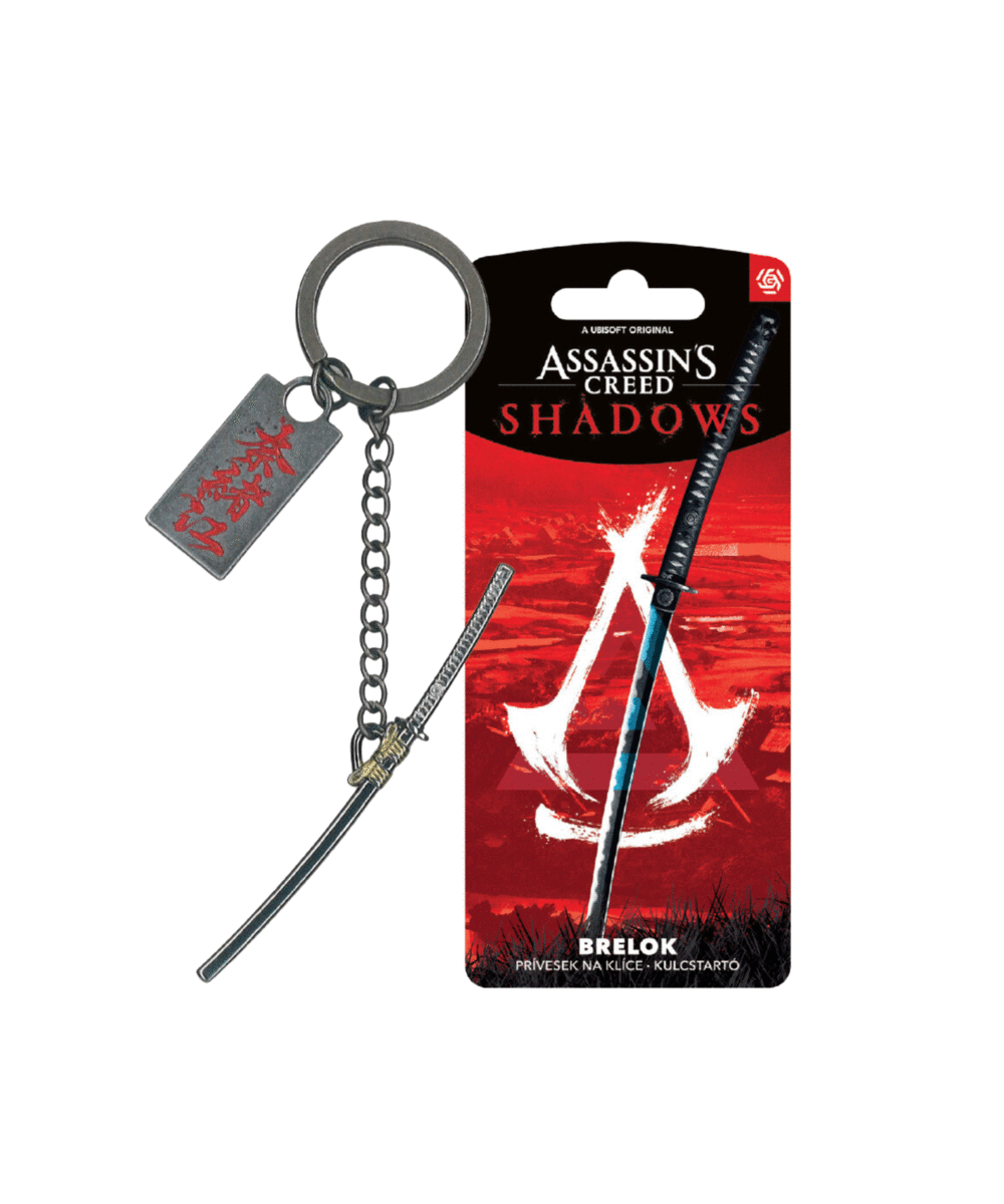 Brelok Assassin's Creed Shadows z mieczem.