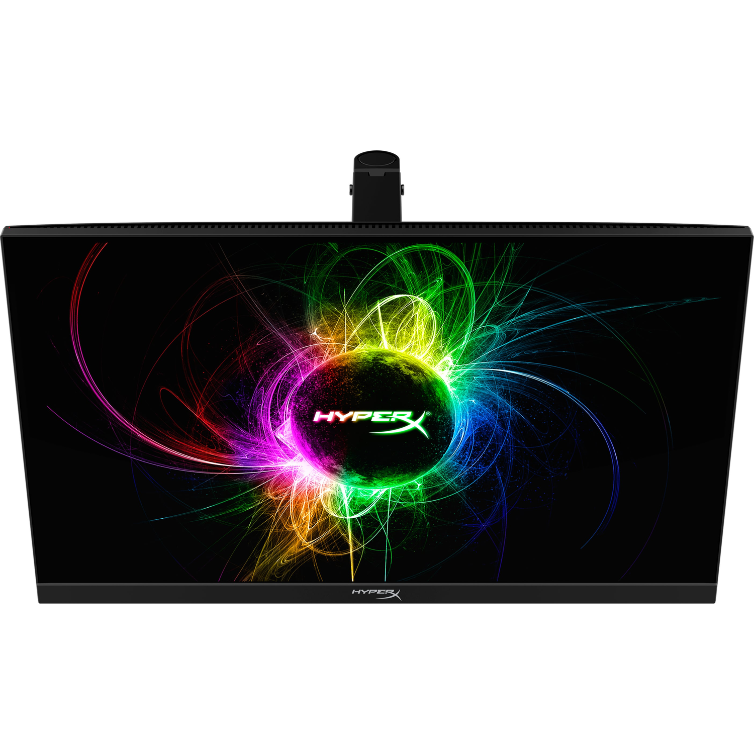 Écran de jeu HyperX avec un design abstrait et coloré sur l'écran.