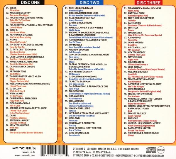 CD-Compilation mit verschiedenen Musikkünstlern und Titellisten auf farbenfrohem Hintergrund.