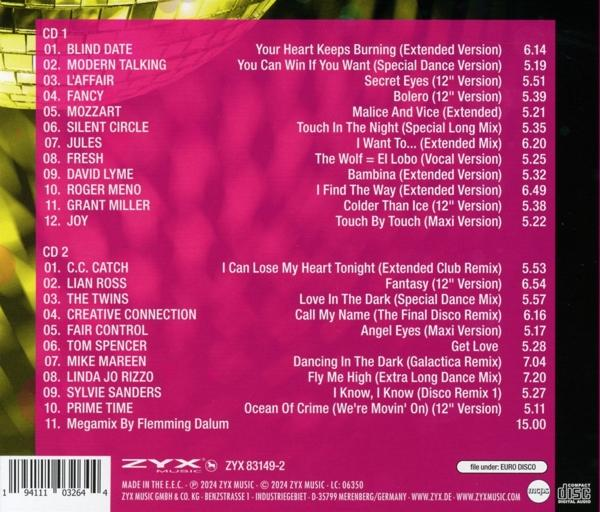 Albumcover: pinker Hintergrund, listet Songs auf zwei CDs auf. Enthält Titellisten und Künstlercredits.