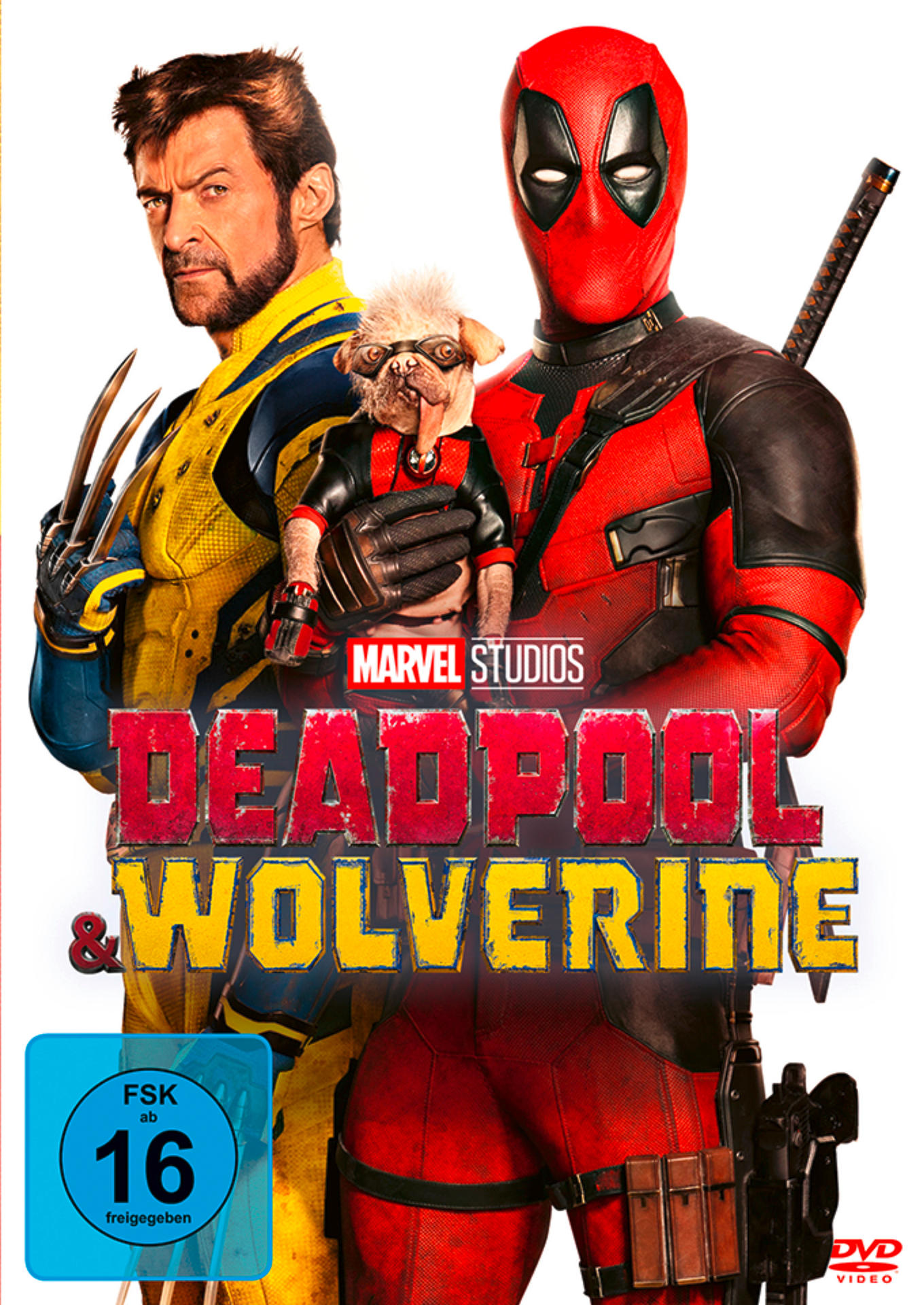 Deadpool- und Wolverine-Film-DVD-Cover mit den Charakteren und dem Titel.
