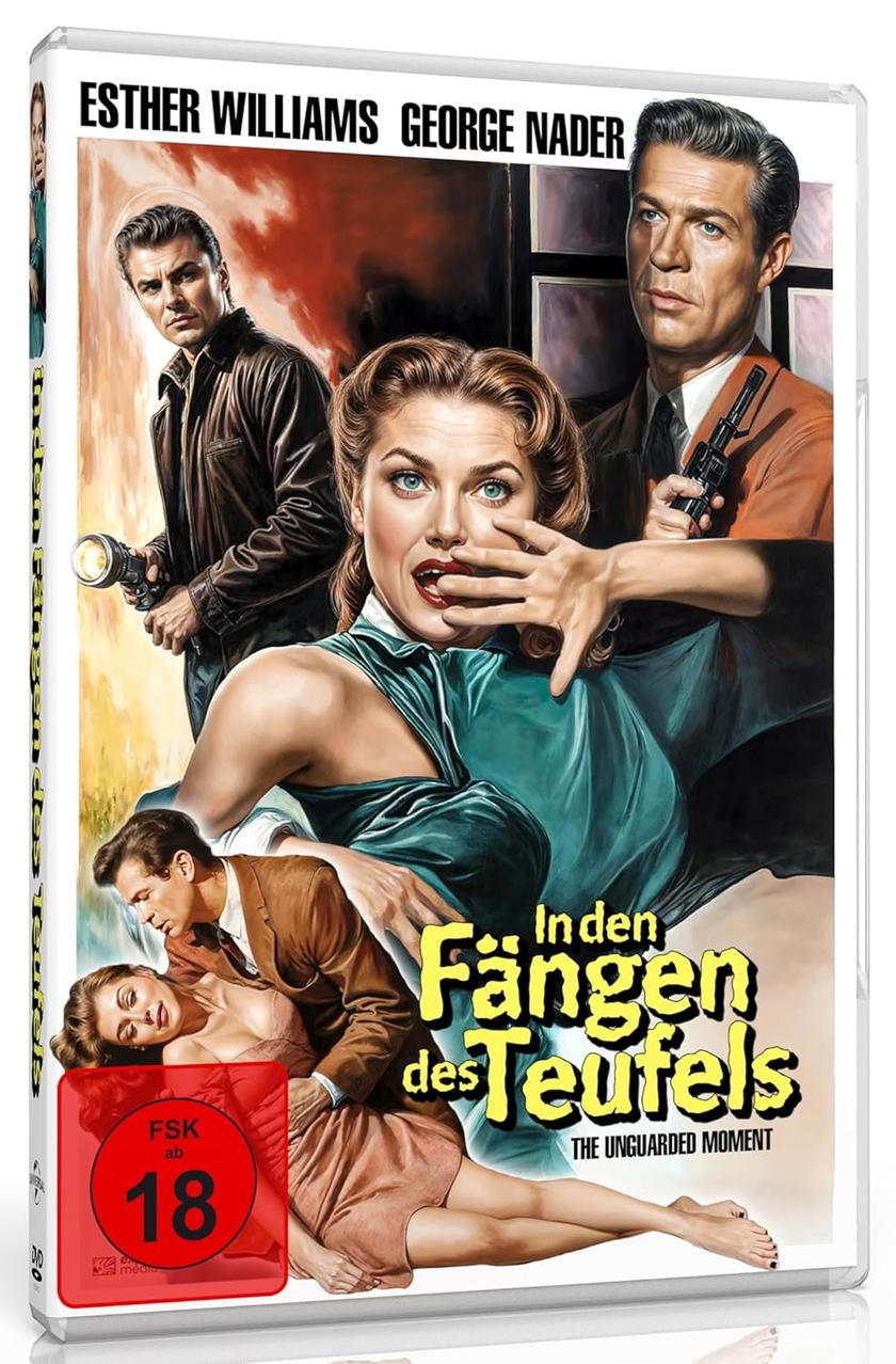 Filmposter für 'In den Fängen des Teufels'. Es zeigt eine Frau und drei Männer in einer Szene.