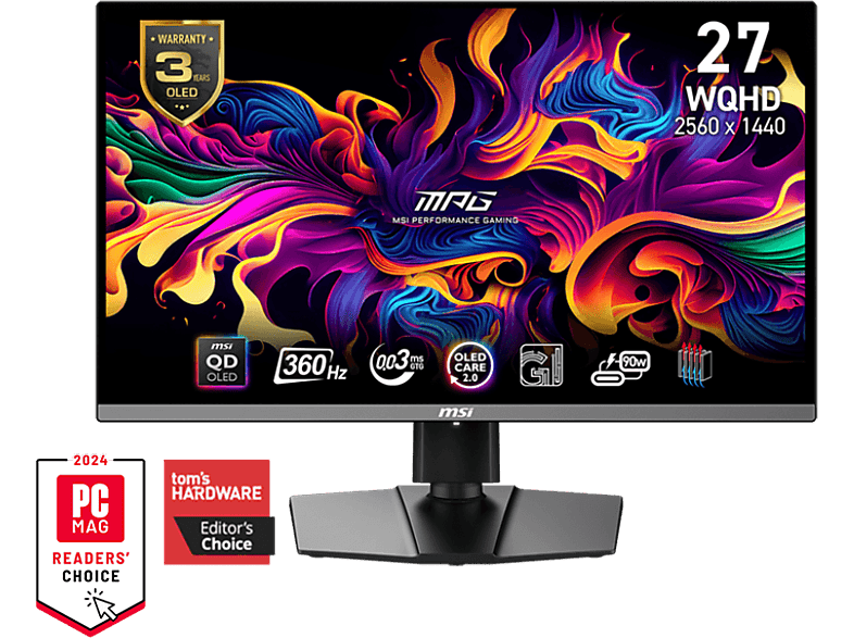 MSI MPG 271QRX 26,5'' Sík WQHD 360 Hz 16:9 FreeSync QD-OLED Gamer Monitor