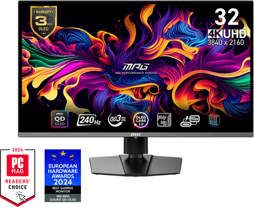 MSI MPG 321URX 31,5'' Sík 4k 240 Hz 16:9 FreeSync QD-OLED Gamer Monitor