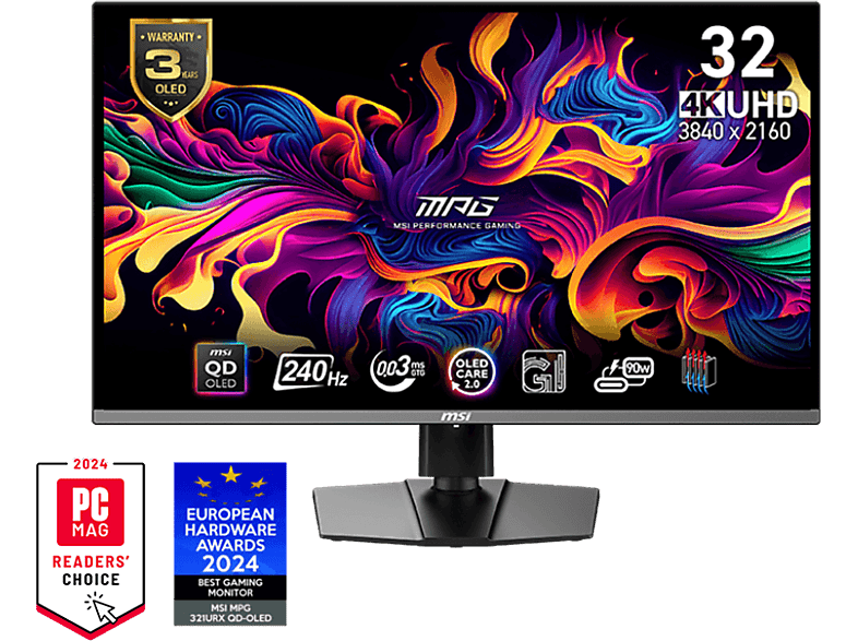 MSI MPG 321URX 31,5'' Sík 4k 240 Hz 16:9 FreeSync QD-OLED Gamer Monitor