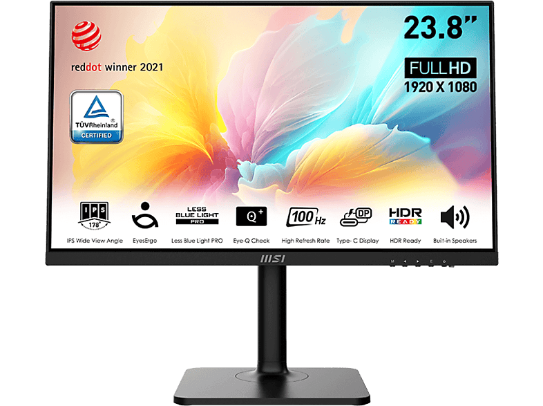 MSI MODERN MD2412P 23,8'' Sík FullHD 100 Hz 16:9 Adaptive-Sync IPS LED Monitor