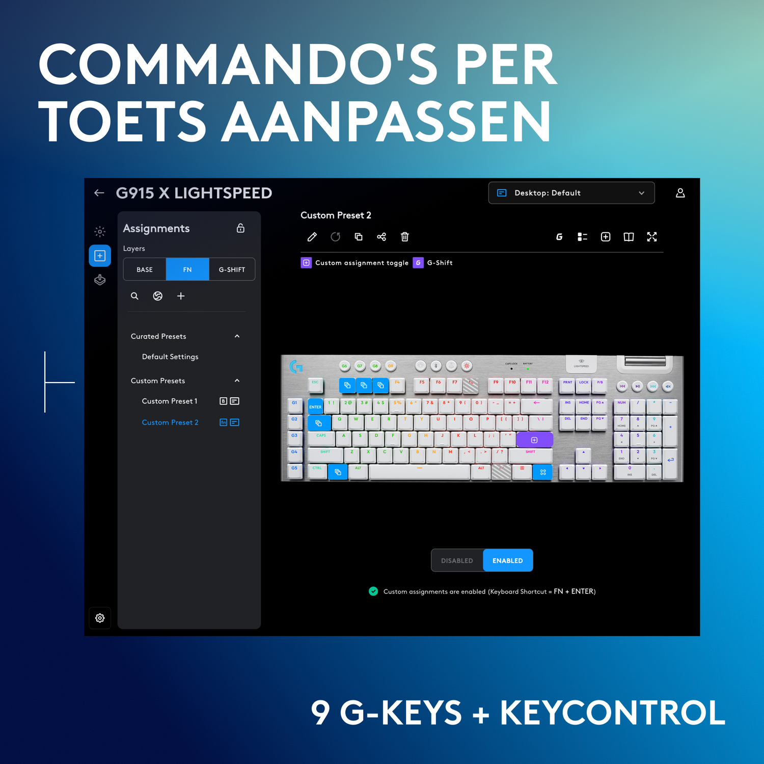 A computer screen showing a keyboard customization interface with various settings.