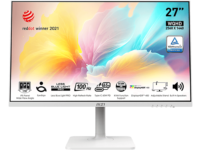 MSI MODERN MD272QXPW 27'' Sík WQHD 100 Hz 16:9 Adaptive-Sync IPS LED Monitor