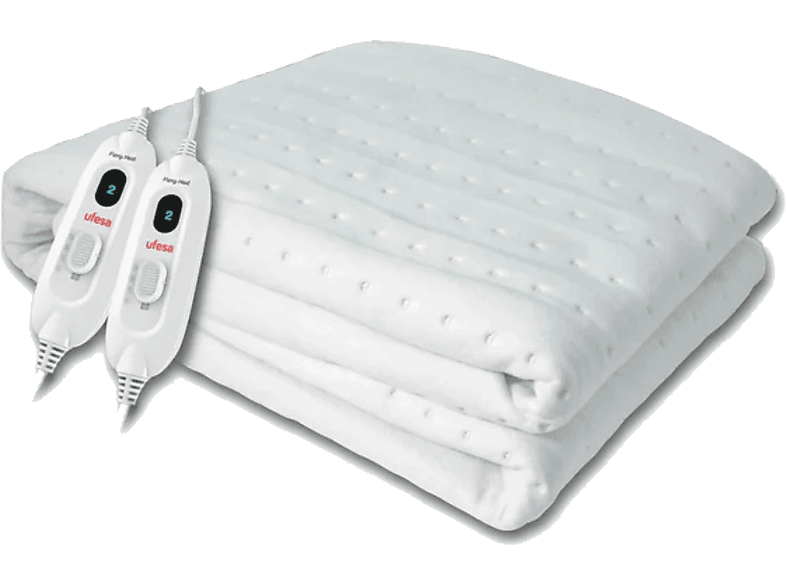 Manta eléctrica - Ufesa Flexy Heat CME, 120 W, 3 Niveles de Temperatura, 150x130 cm, Blanco