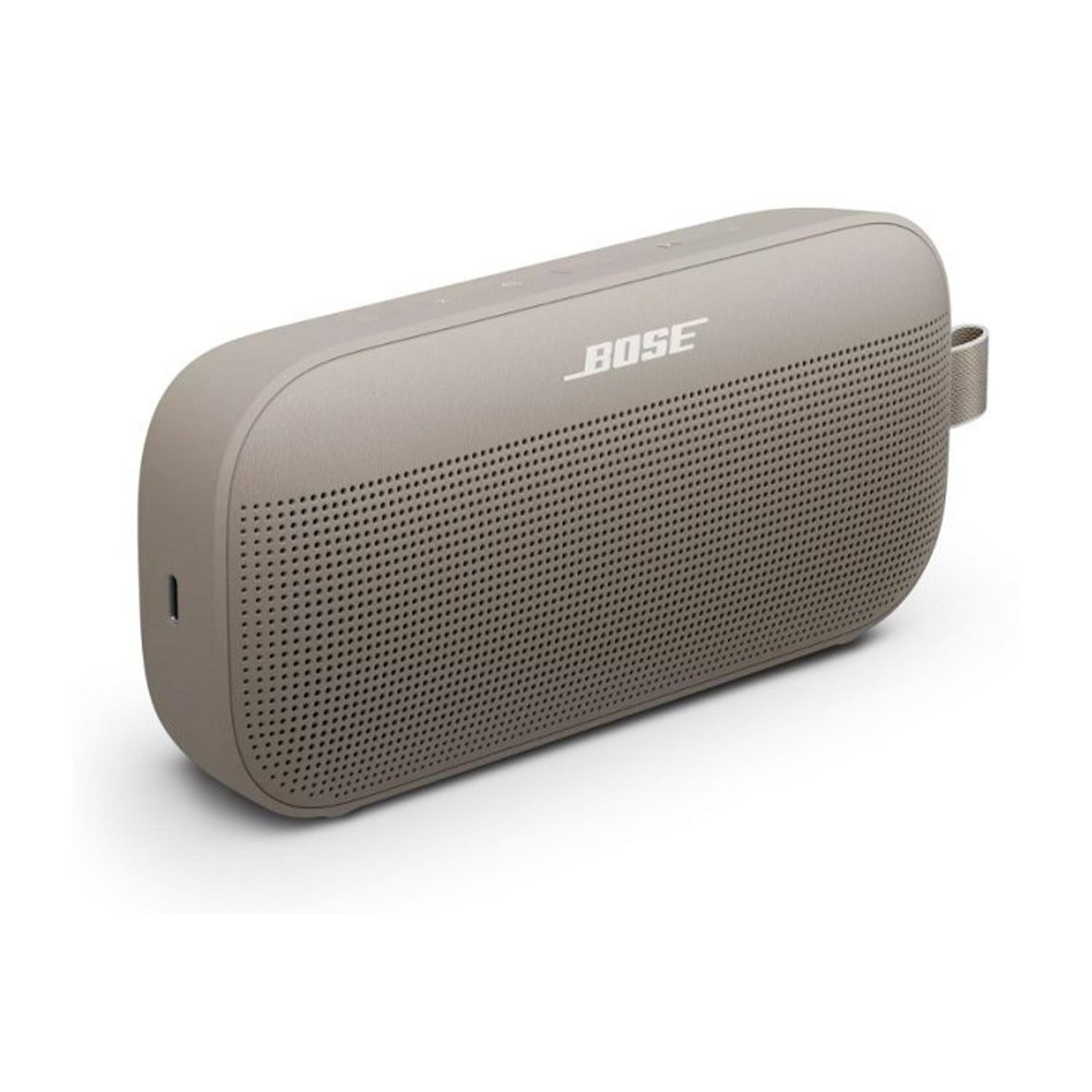 Altoparlante Bose grigio. È rettangolare con il logo Bose sulla parte anteriore.