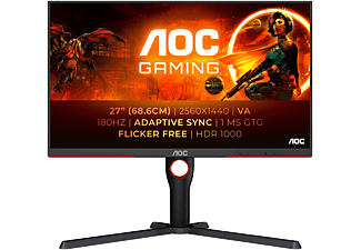 AOC AGON Q27G3XMN/BK  27'' Sík QHD 180 Hz 16:9 G-Sync VA LED Gamer Monitor