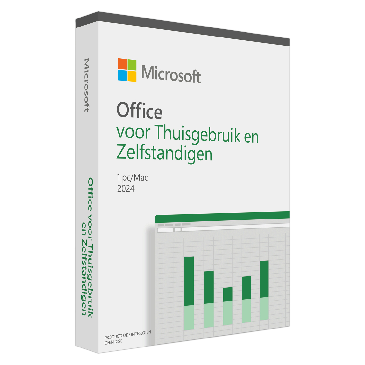 A white box of Microsoft Office software, with the Microsoft logo and Dutch text, on a white background.