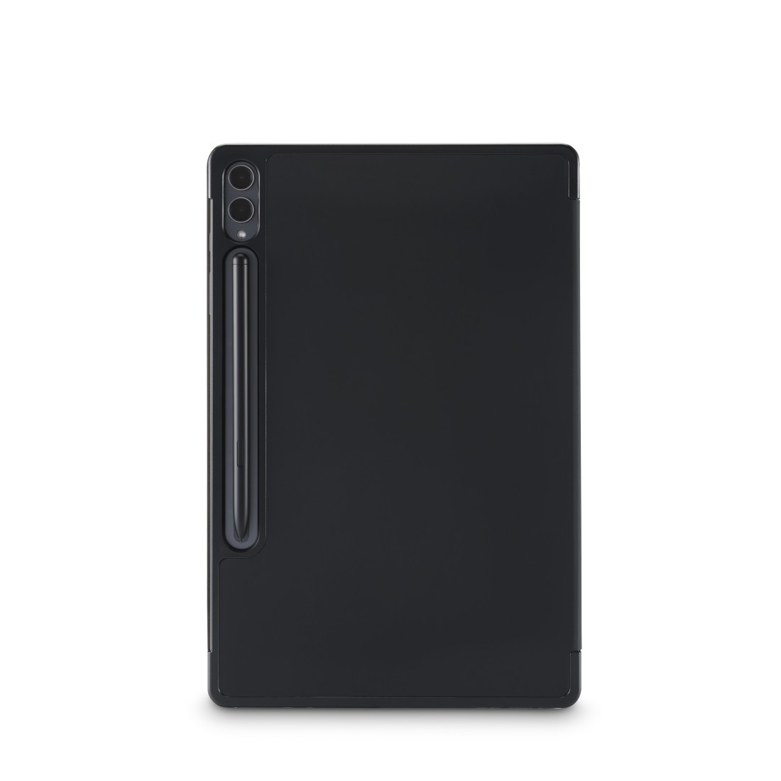 Schwarzes Tablet mit Stift. Das Kameramodul ist sichtbar.