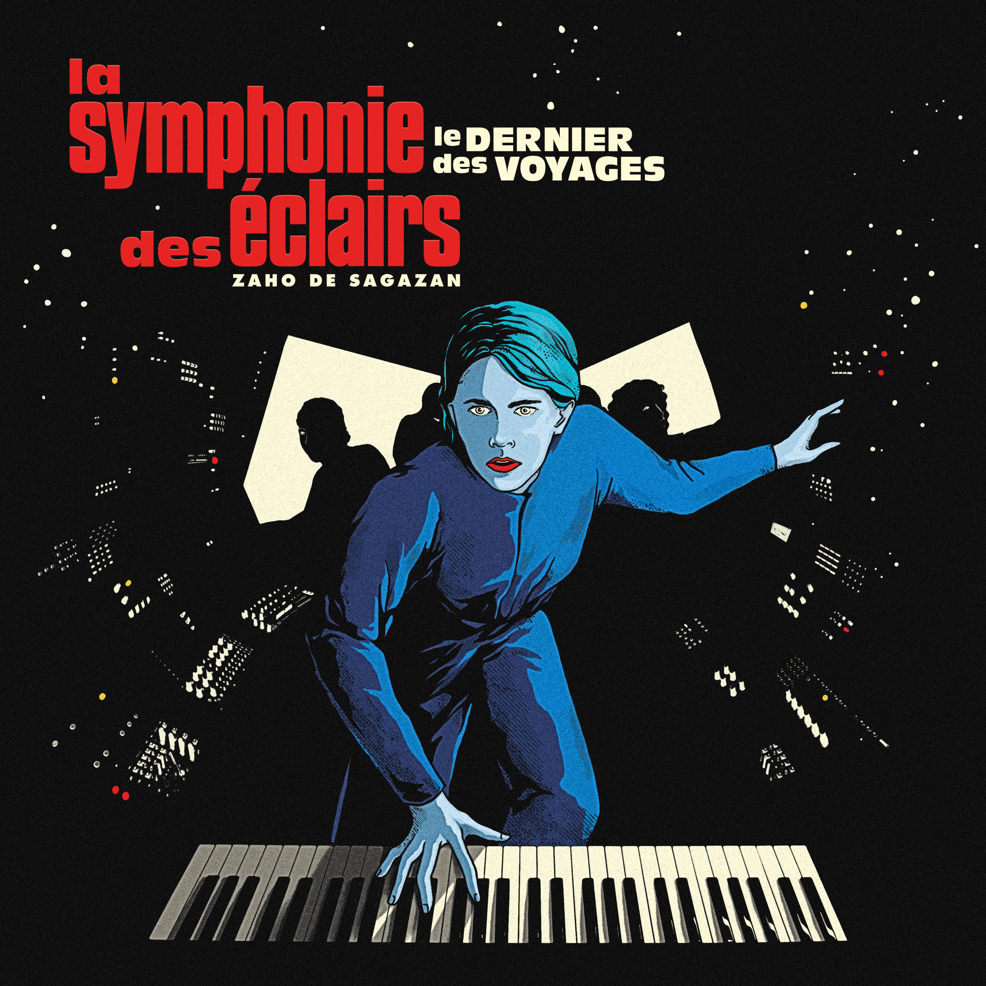 Albumcover: Eine Frau spielt Keyboard. Der Titel lautet: 'La Symphonie des éclairs'.