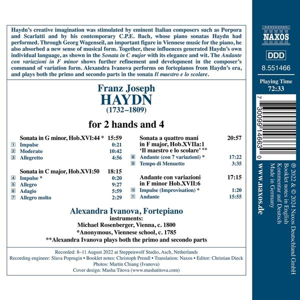 CD-Cover mit Haydns Werkliste, Alexandra Ivanova und Naxos-Logo.
