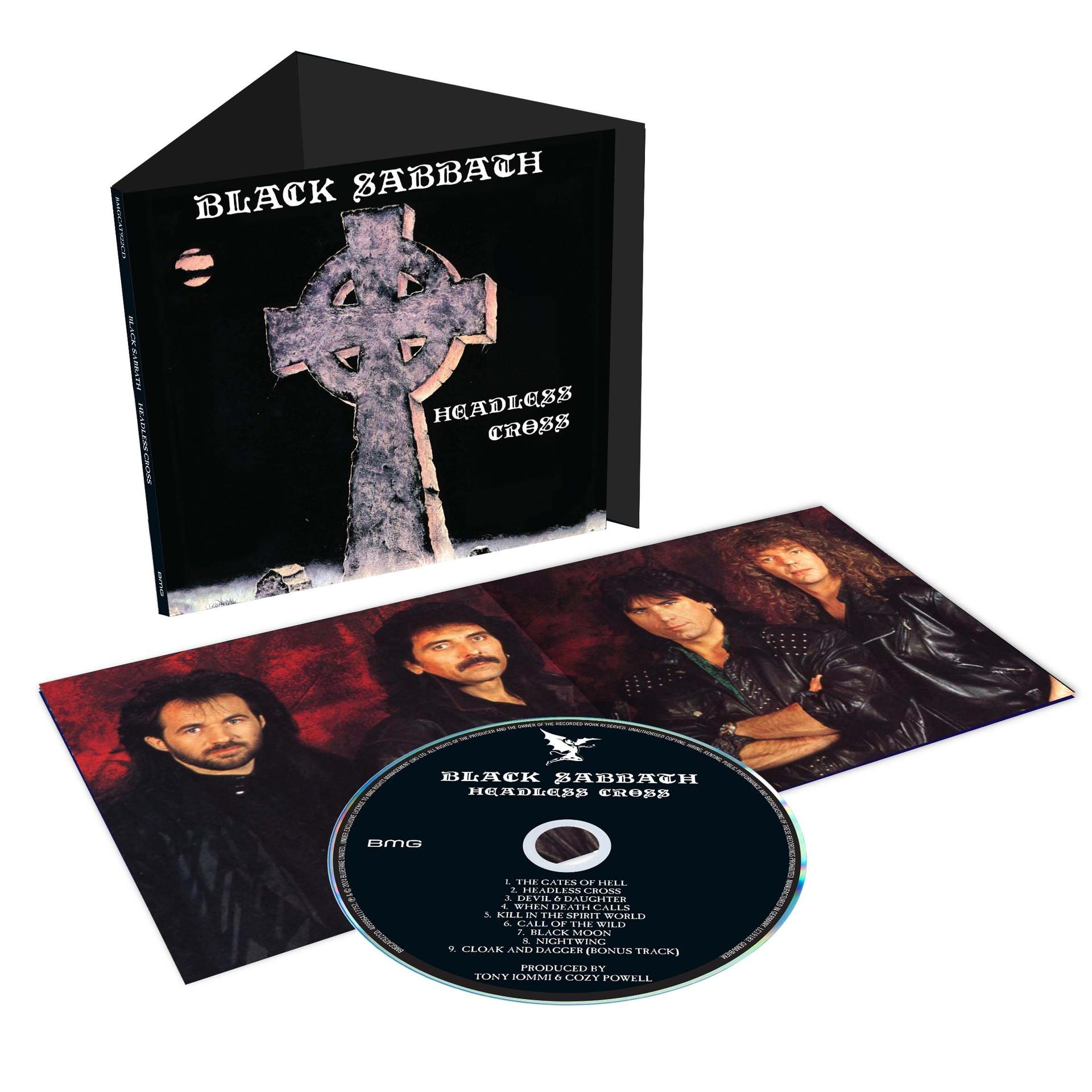 Black Sabbath's Headless Cross CD. Albumhoes en foto met de band.