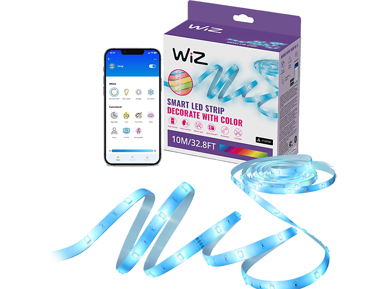 Ruban LED WiZ RGB 10m avec Synchronisation Musicale
