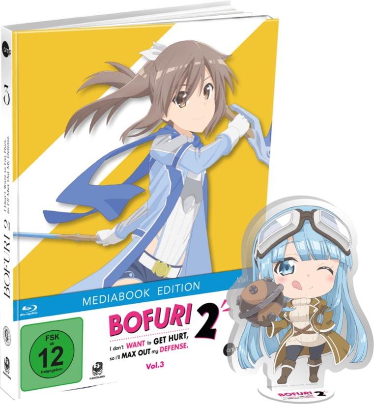 Anime-DVD-Set mit Figuren und Text auf gelbem Hintergrund.