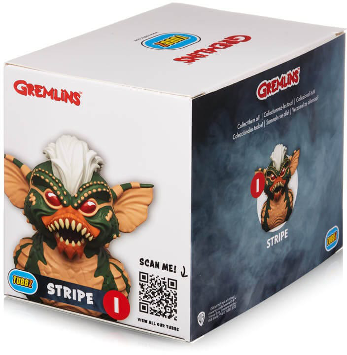 Gremlins Stripe karakter doboz művészet, egy fehér doboz a Gremlin karakter képével.