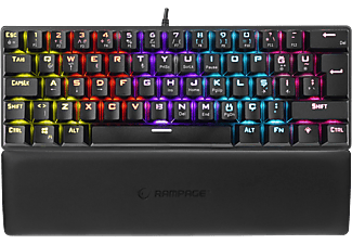 RAMPAGE ALLY K11 Rainbow Q Bilek Destekli Blue Switch Gaming Oyuncu Klavye Siyah