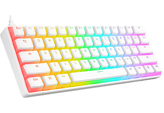 RAMPAGE KB-R135 Parvus Type-C Bağlantılı RGB Puding Tuşlu Red Switch US Gaming Oyuncu Klavye Beyaz_0