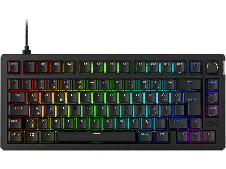 HYPERX Alloy Rise 75 Mekanik Kablolu Gaming Klavye Siyah