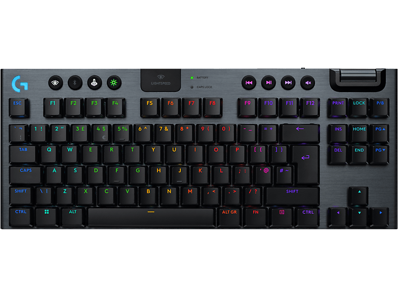 LOGITECH G915 X LIGHTSPEED TKL (Tactile Switch), Gaming Tastatur, Mechanisch, Logitech GL Tactile, Kabellos (2.4 GHz LIGHTSPEED, Bluetooth®) und Kabelgebunden (USB-C), Schwarz