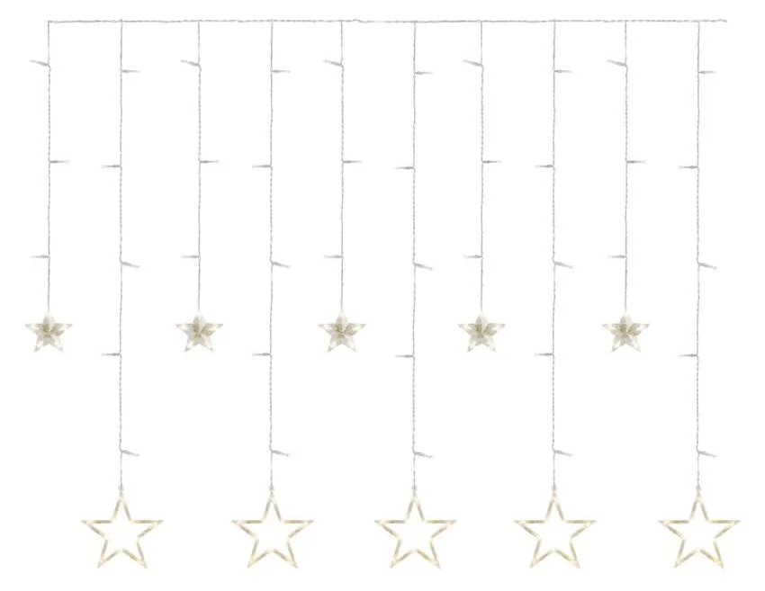 EMOS Karácsonyi beltéri fényfüggöny csillagok, 185x105, meleg fehér, 115 LED (DCGW12)