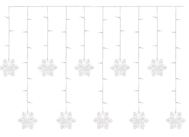 EMOS Karácsonyi beltéri fényfüggöny hópelyhek, 135x50, hideg fehér, 60 LED (DCGW13)