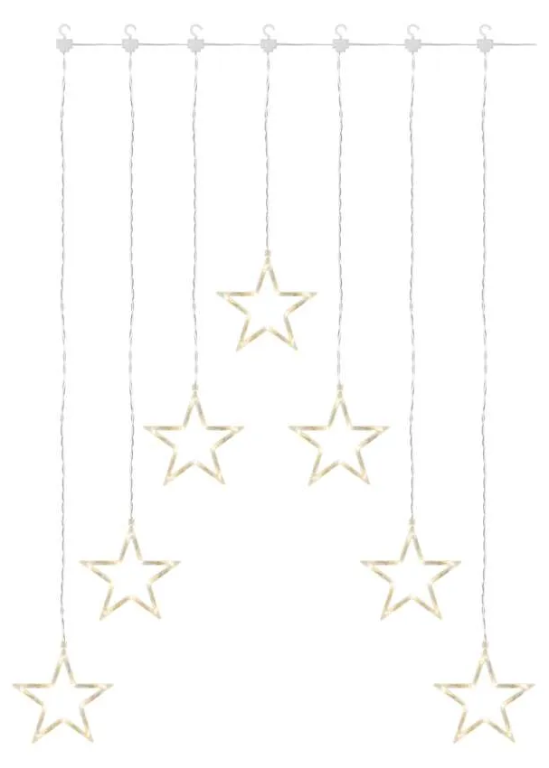 EMOS Karácsonyi kültéri-beltéri fényfüggöny 7 csillag, 67x125, meleg fehér, 70 LED (DCGW14)