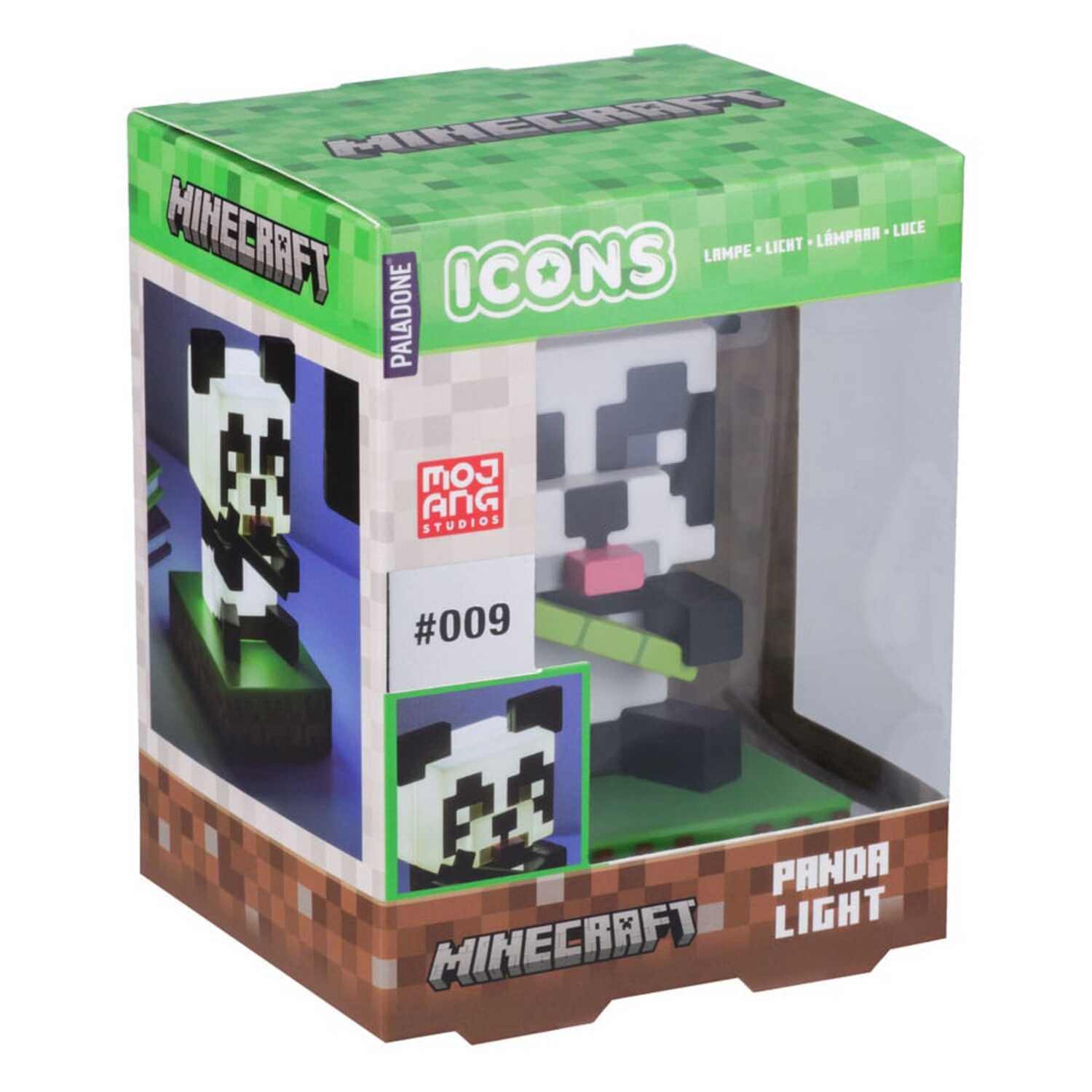 Minecraft Panda Light in box, showing panda lamp and box art.