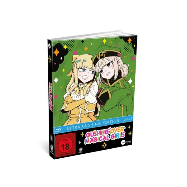 Manga-Buchcover mit zwei Anime-Mädchen. Der Titel lautet 'Gushing Over Magical Girls'.