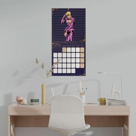 Ein Kalender auf einem Schreibtisch, mit einem Bild eines Anime-Charakters.