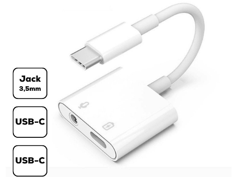 CELLECT Átalakító adapter, Type-C-ről Jack-re, fehér (ADAPT-TYPEC-JACK-CH1)