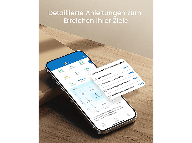 Renpho PEU-R-A031 WIFI Körperanalysewaage, Maximale Tragkraft: 180 kg — Foto 5 von 5