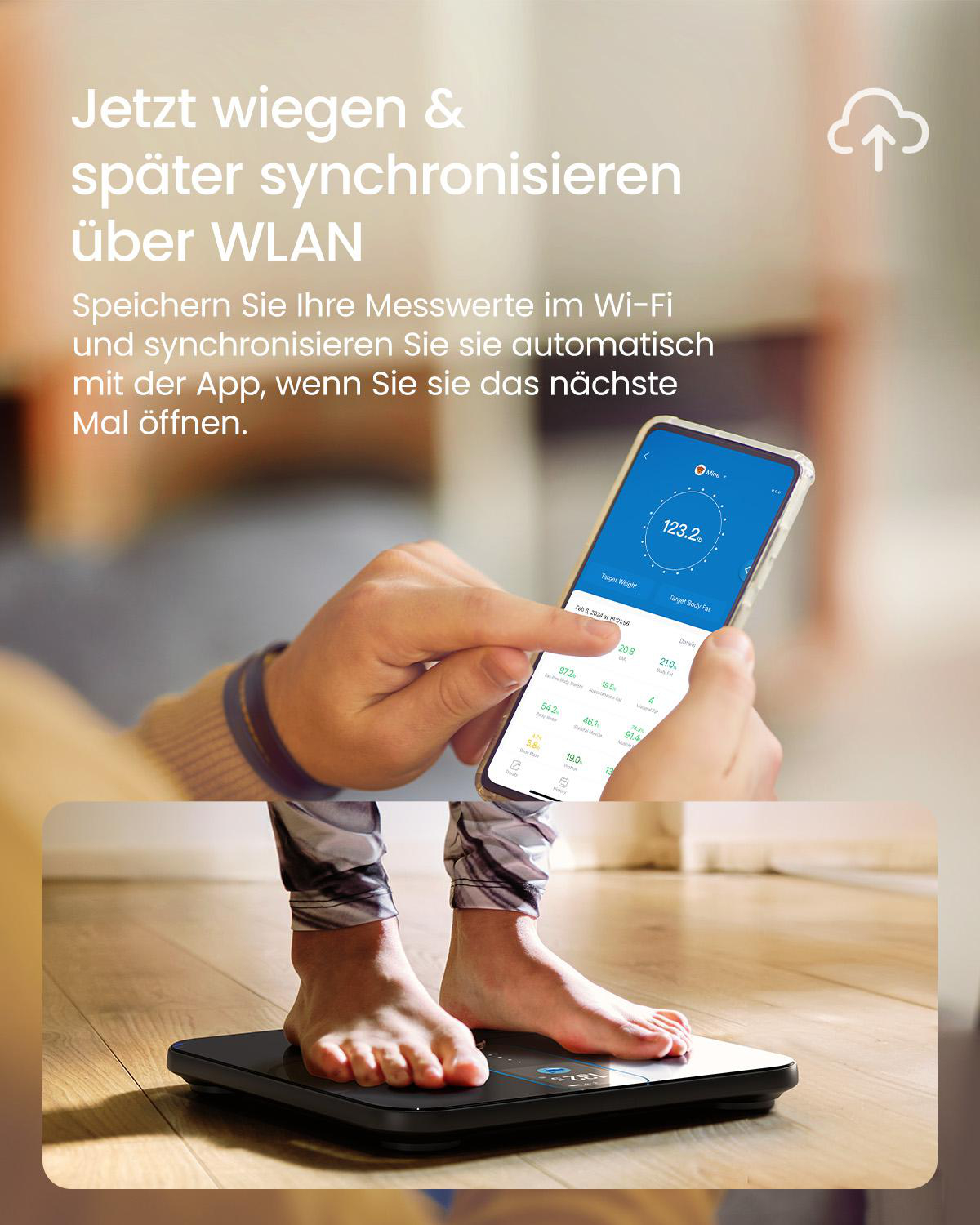 Eine schwarze Smartwatch mit einem Touchscreen, der eine Uhr und Zeichentrickfiguren anzeigt.