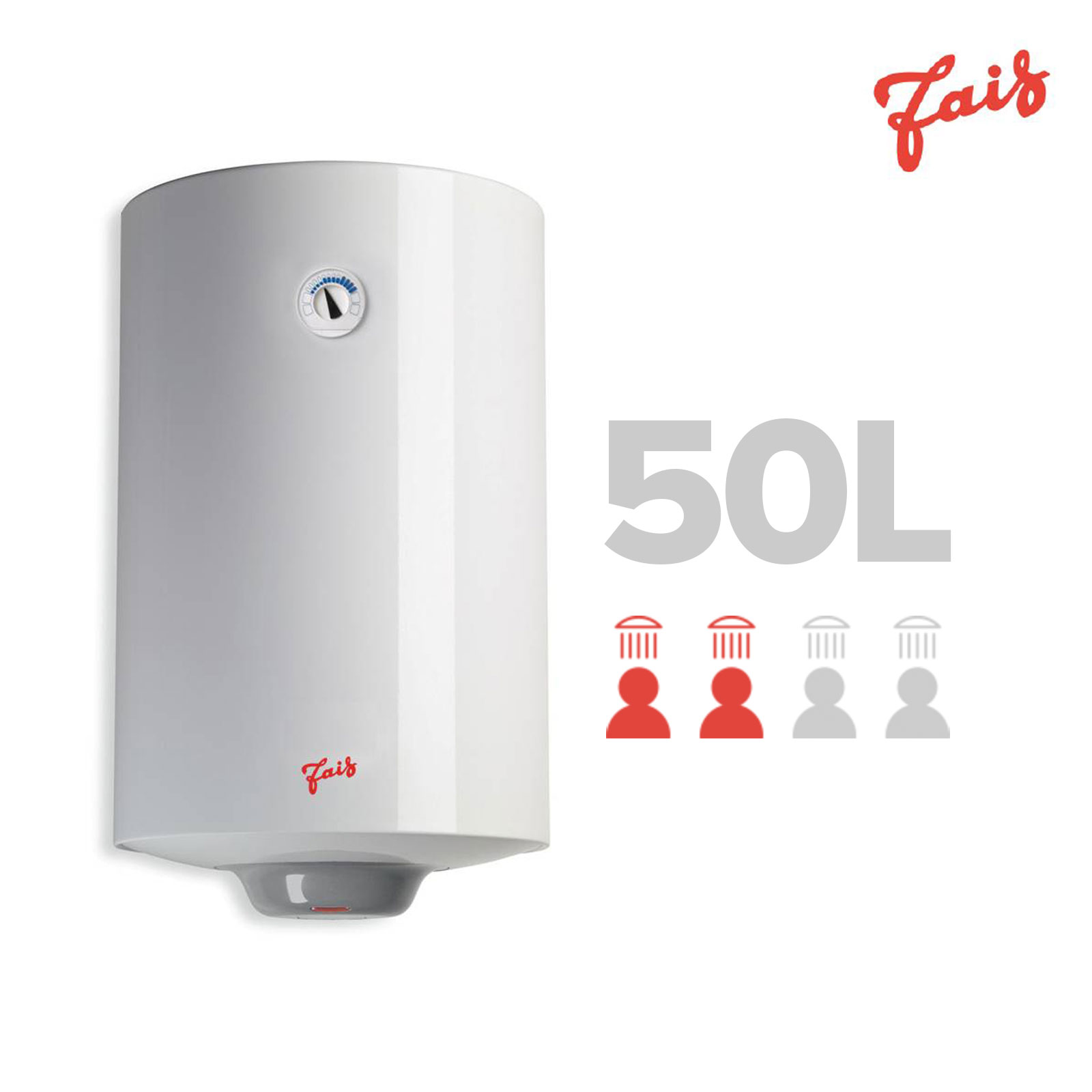 Termo eléctrico Fais 50VRESEU2, kW, bar, 50 l, IPX3, Blanco