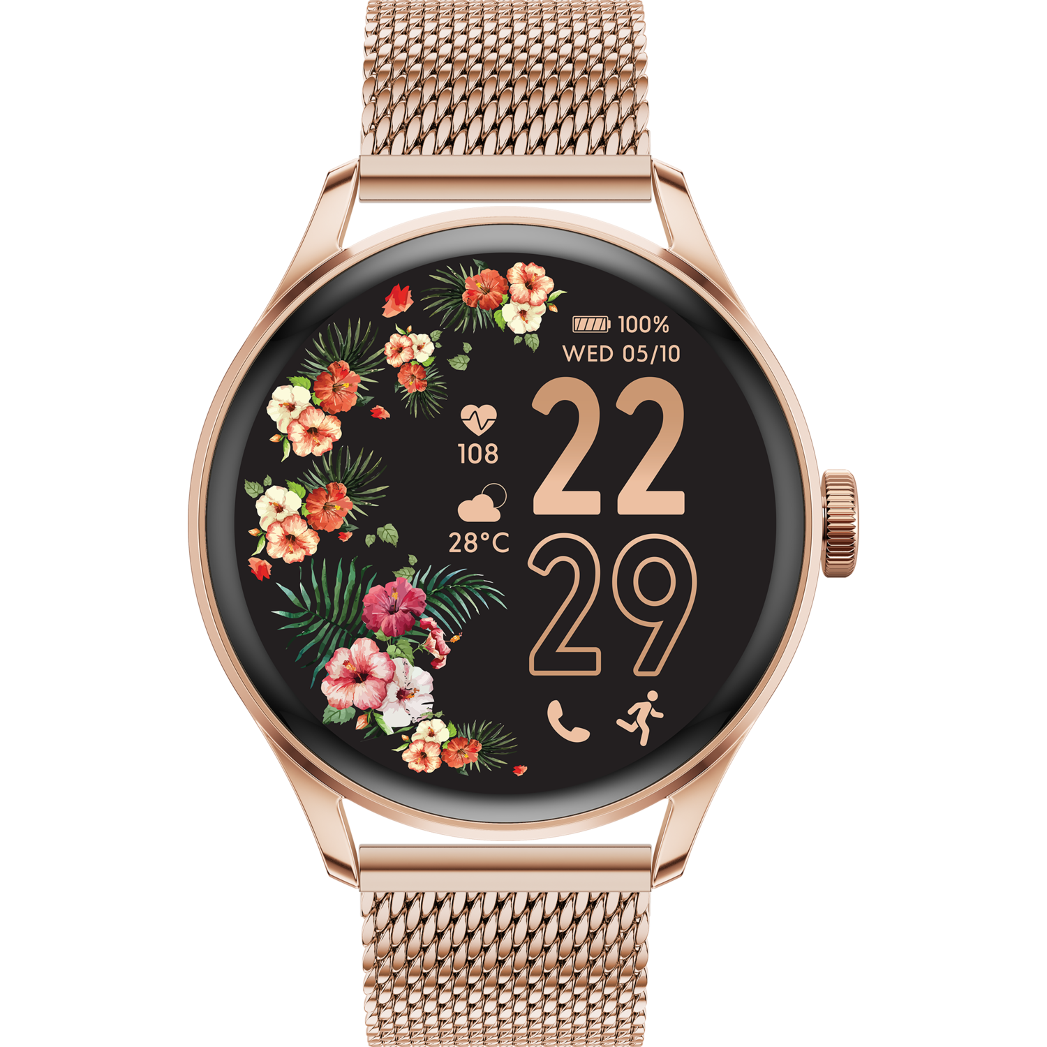 Ice-watch Smartwatch 2.0 Milanese Band Round 1.2'' Amoled (023394) Roze Goud