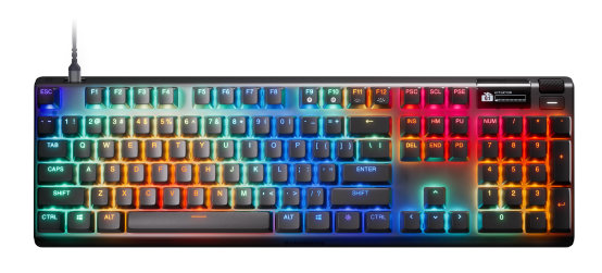 Podświetlana klawiatura RGB z klawiszami i kablem.