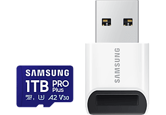 SAMSUNG Pro Plus microSDXC memóriakártya + USB kártyaolvasó, 1 TB, Class10, V30, U3 (MB-MD1T0SB/WW)