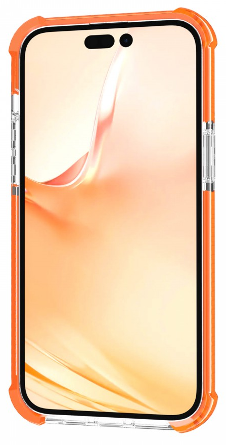 Telefon narancssárga tokban.