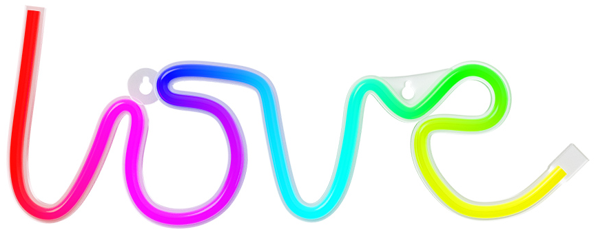 FOREVER LIGHT "Love" feliratos neon LED tábla, falra akasztható, RGB (RTV100438)