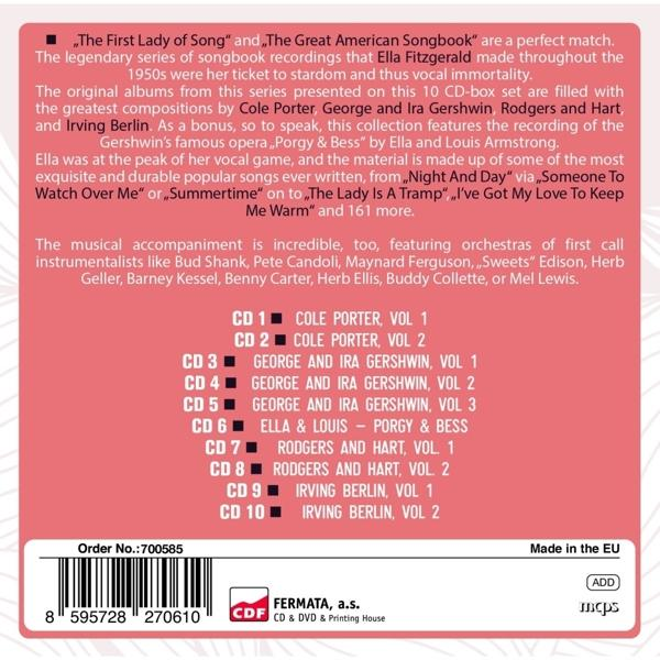CD-Hülle mit Titelliste und Textdetails. Enthält Songs von Ella Fitzgerald und Cole Porter.