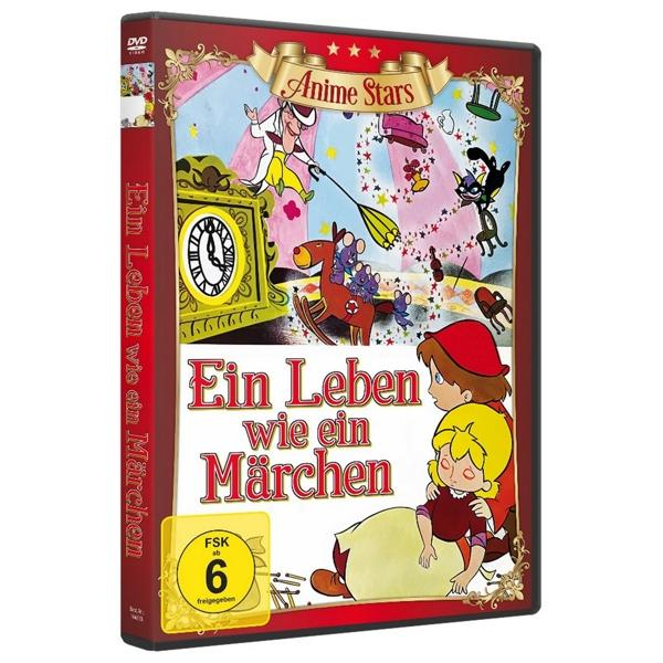 DVD-Cover: Zeichentrickfiguren in Märchenkulisse. Deutscher Text. Bunt. FSK 6-Rating.