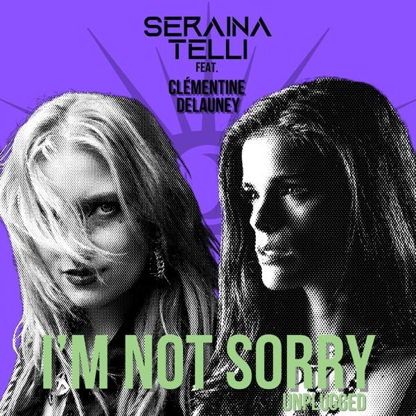 Albumcover mit zwei Frauen, Text: 'I'm Not Sorry' von Seraina Telli feat. Clémentine Delauney.